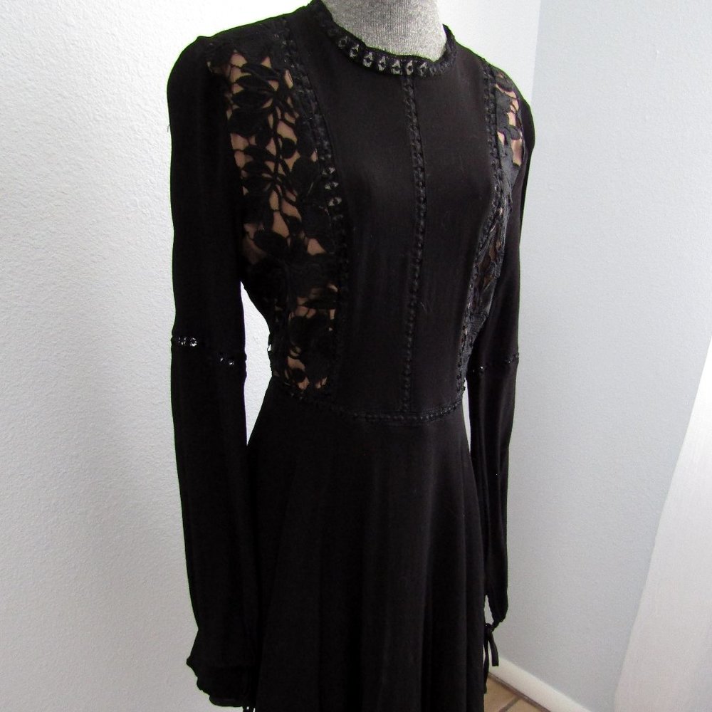 Forever 21 Black Lace Mini Dress Boho